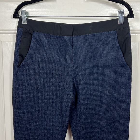 Elie Tahari Wool Blend Textured Trouser Office Pants Blue Women's 6 / Small - Picture 2 of 6